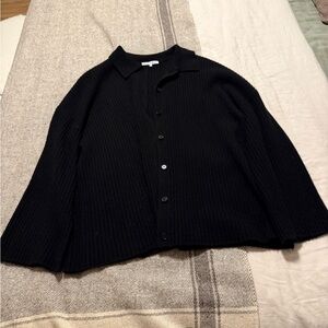 Reformation Black Ribbed Sweater